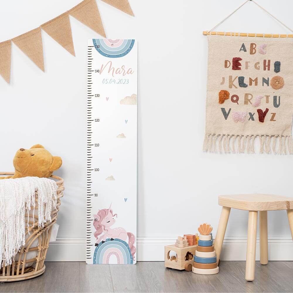 Messlatte Kinder Holz & Aluverbund - Einhorn