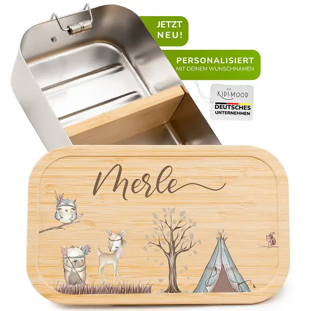 brotdose für kinder mit woodland gravur