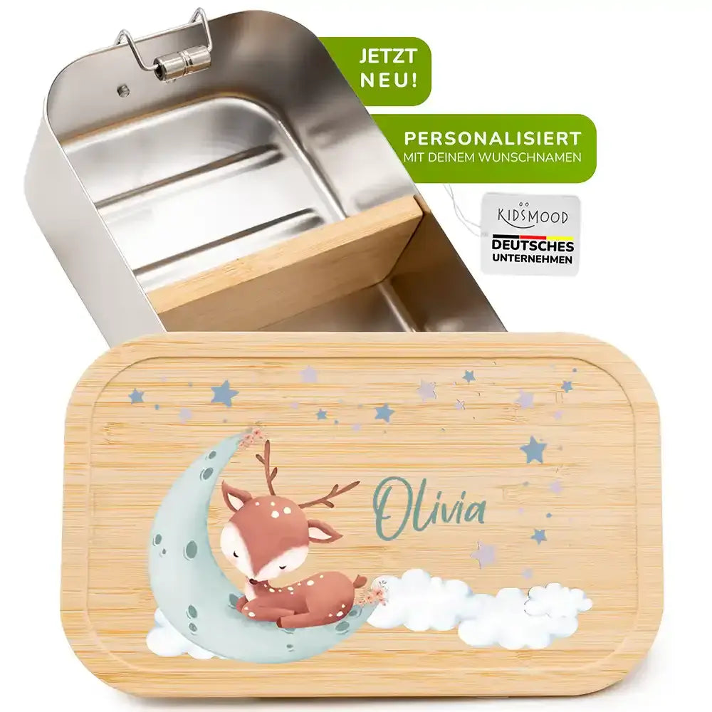 brotdose für kinder mit baby reh gravur