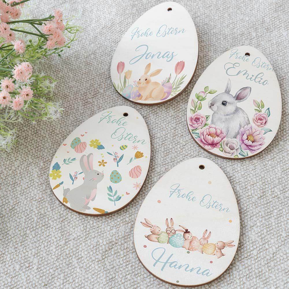 custom wooden Easter eggs with personalized design