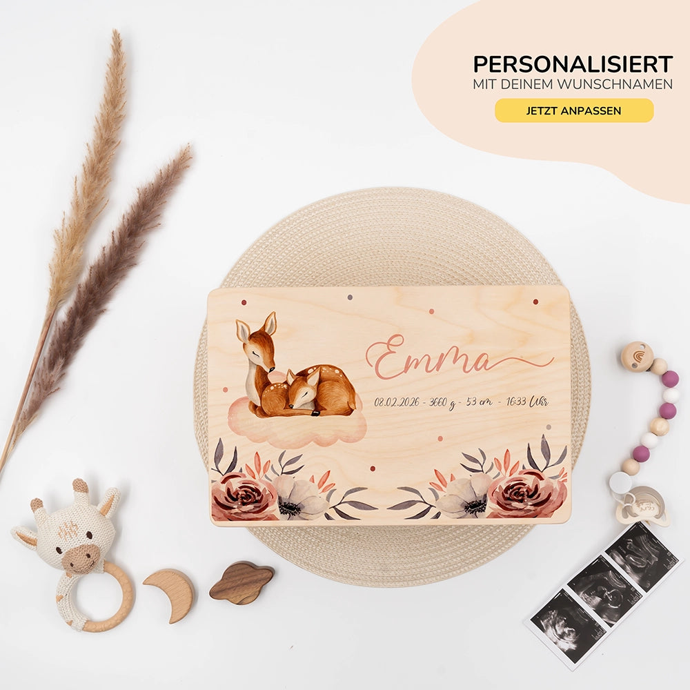 Erinnerungsbox Baby - Reh Familie