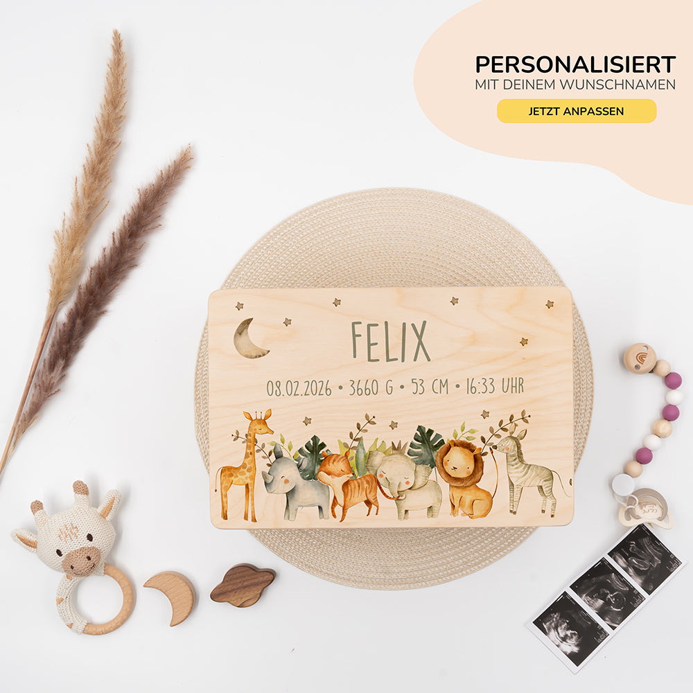 Erinnerungsbox Baby - Jungle Tiere