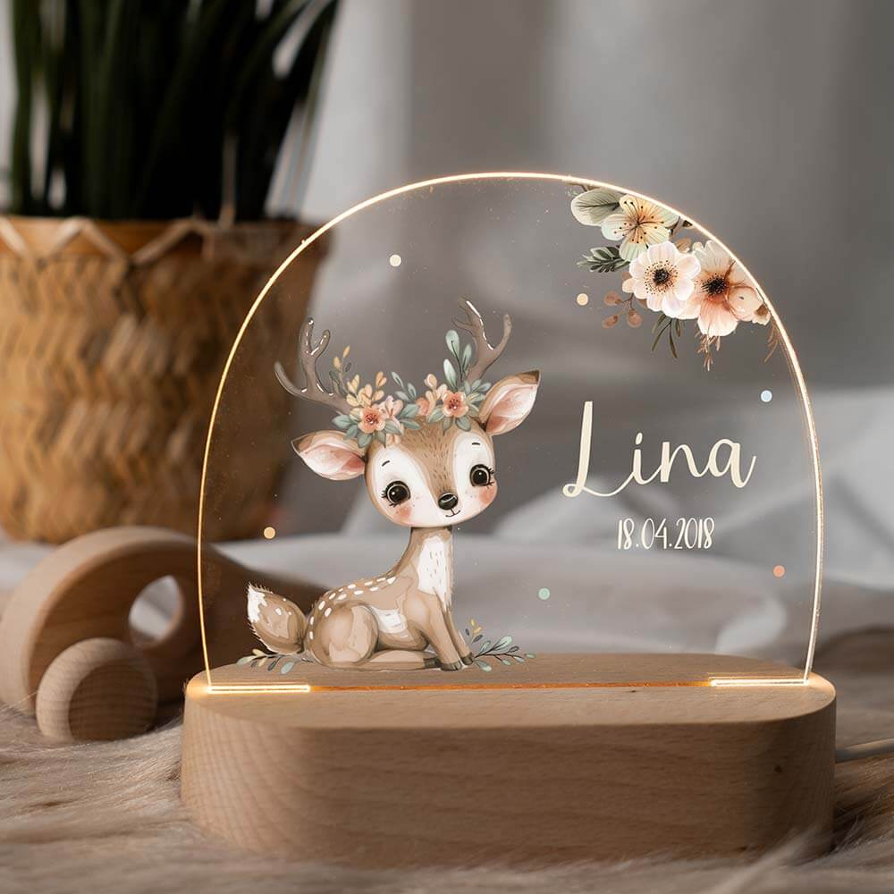 Willkommen auf der Welt – Geschenkset "Baby Reh" | Geschenk zur Geburt