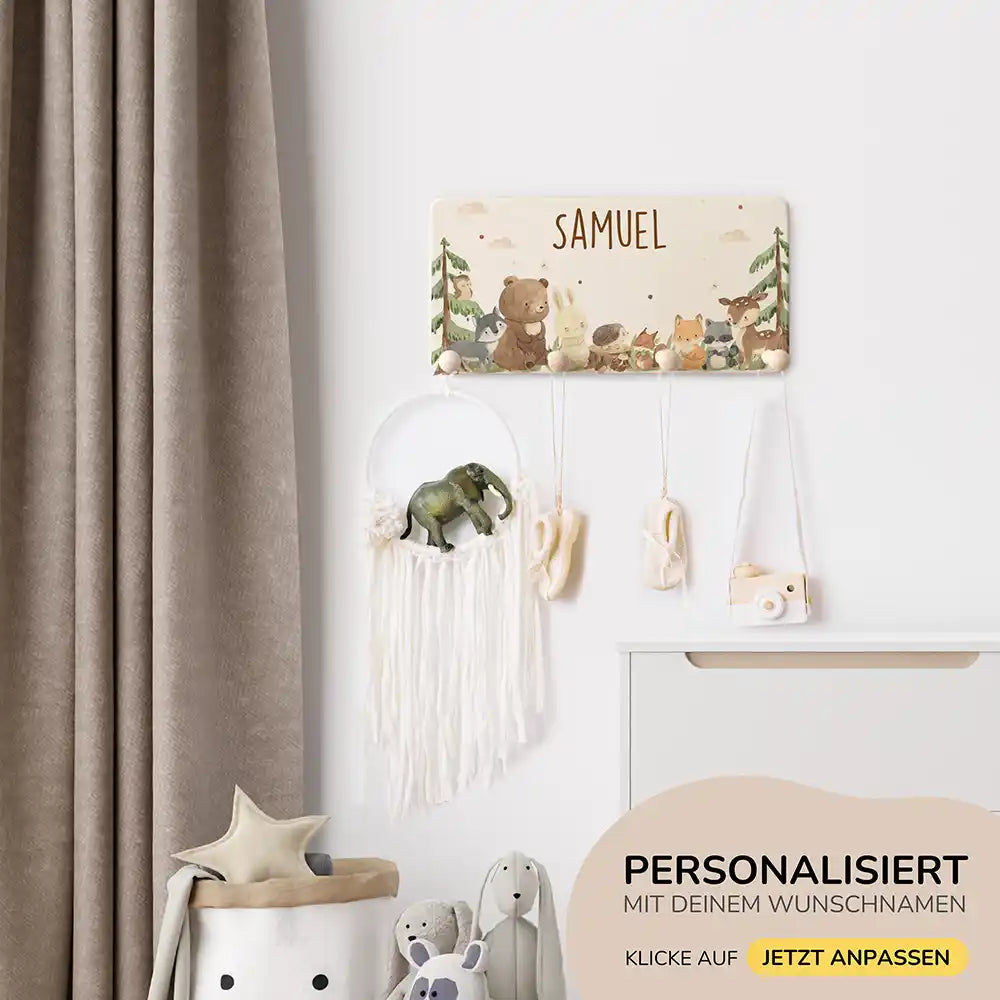 personalisiertes waldtier-bundle für kinderzimmer
