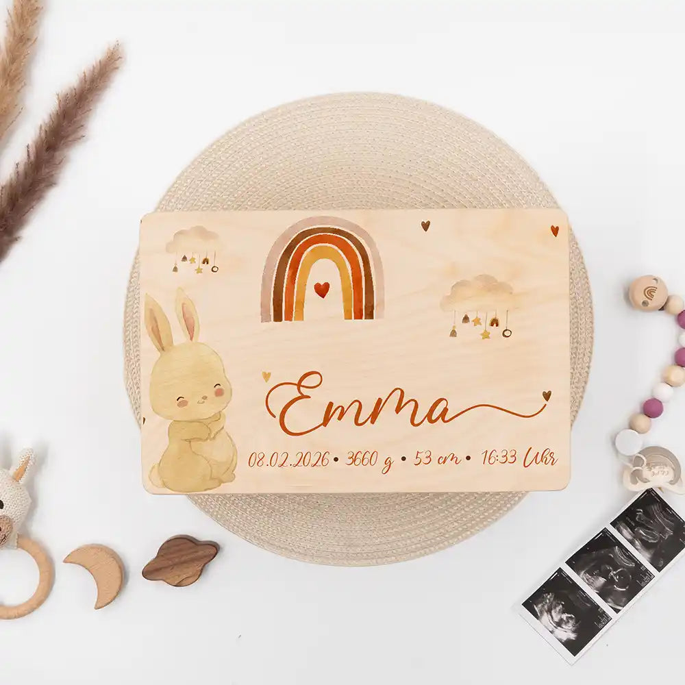 Erinnerungsbox Baby - Hase Boho