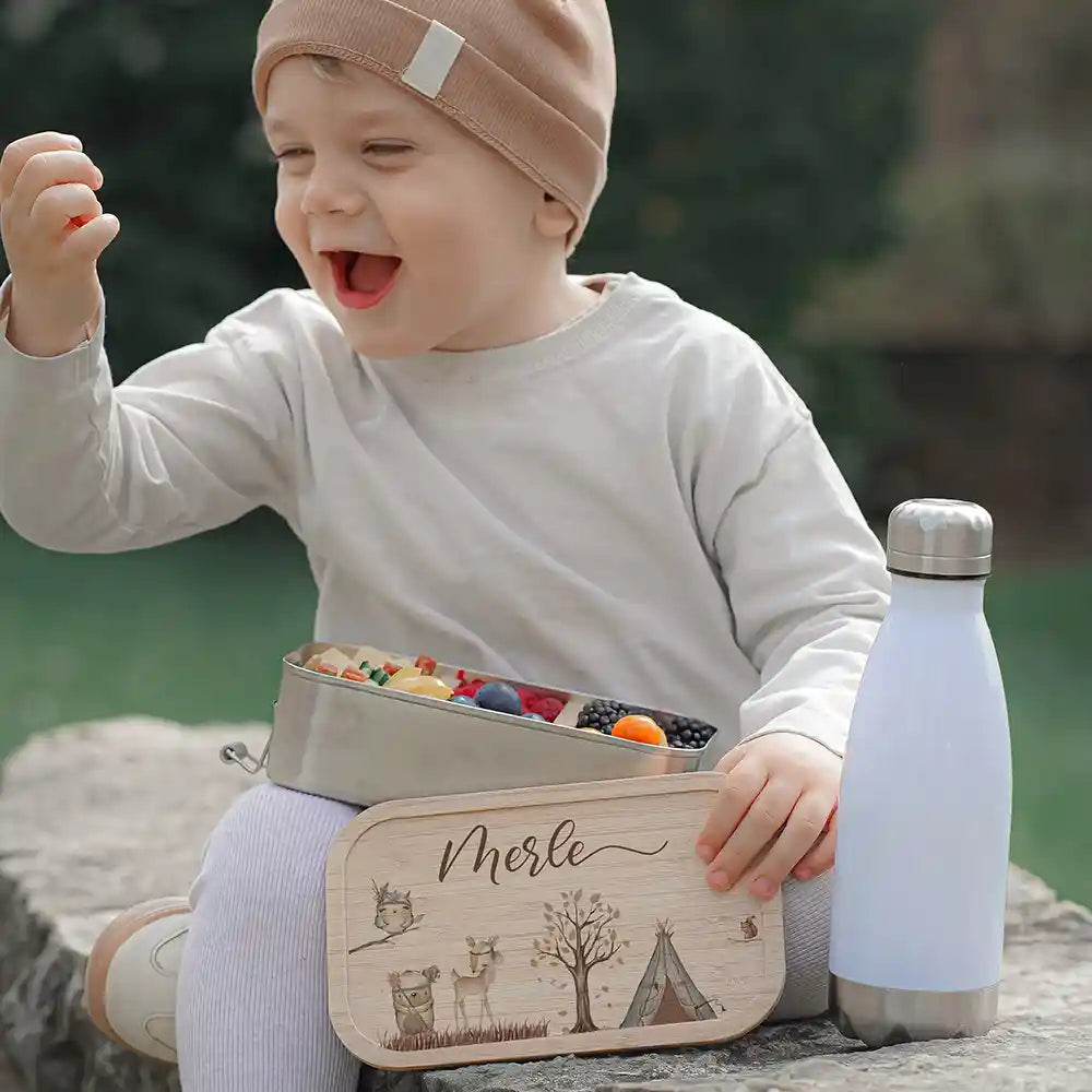 Brotdose Kinder personalisiert - Woodland