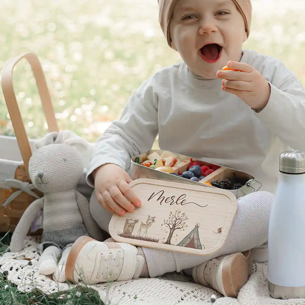 Brotdose Kinder personalisiert - Woodland