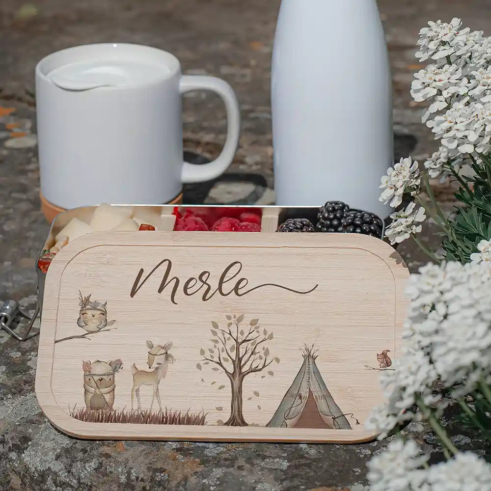 Brotdose Kinder personalisiert - Woodland