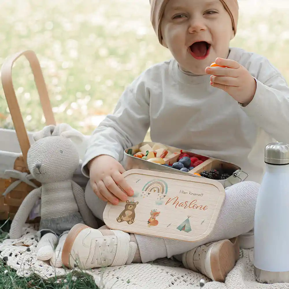Brotdose Kinder personalisiert - Tipi