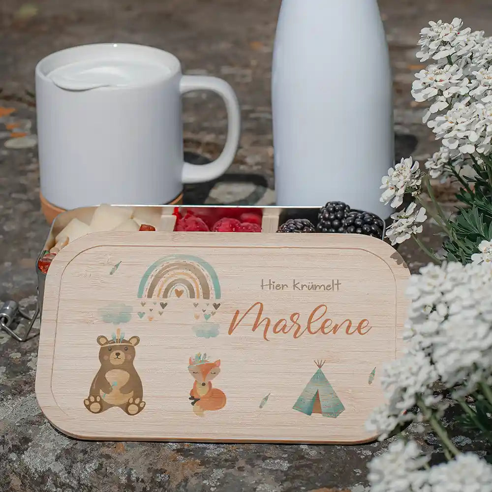Brotdose Kinder personalisiert - Tipi