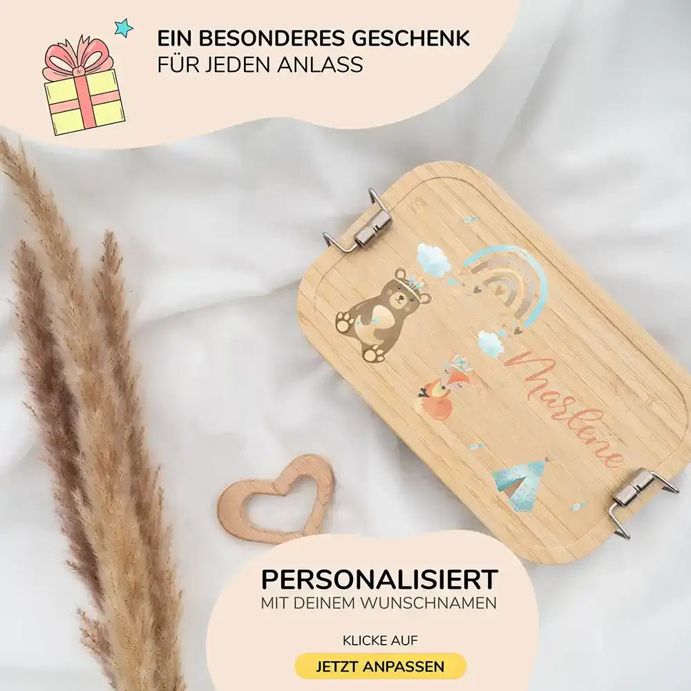brotdose mit tipi motiv und individuellem namen