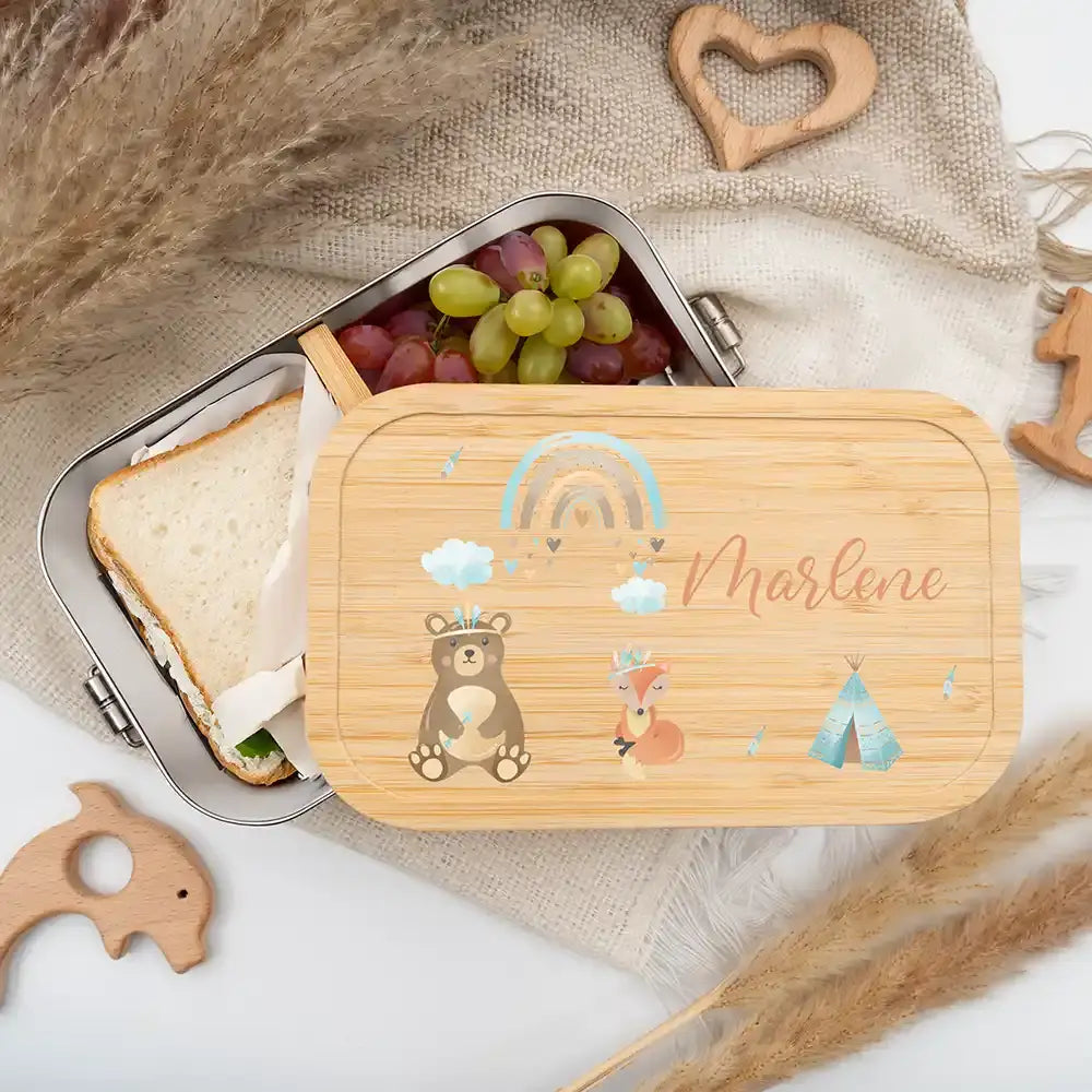 personalisierte brotdose mit tipi design