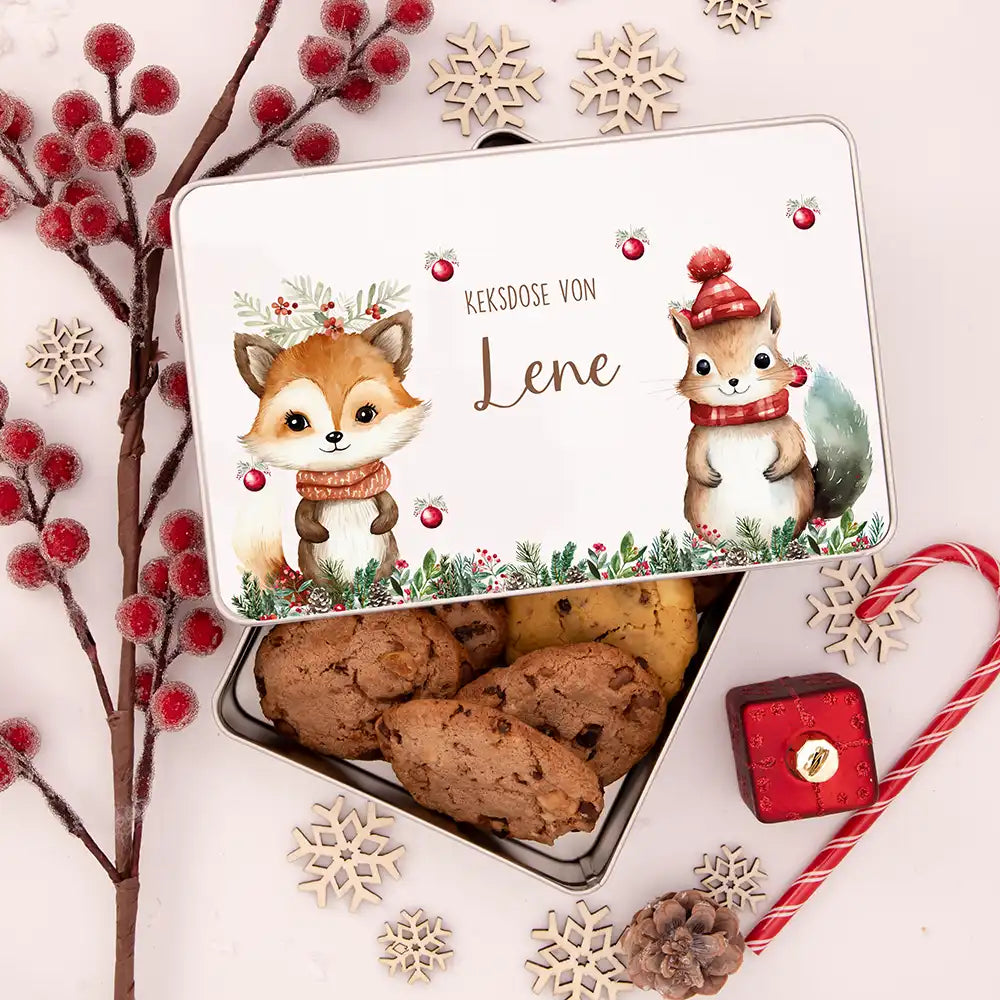 Keksdose aus Metal personalisiert - Eichhörnchen