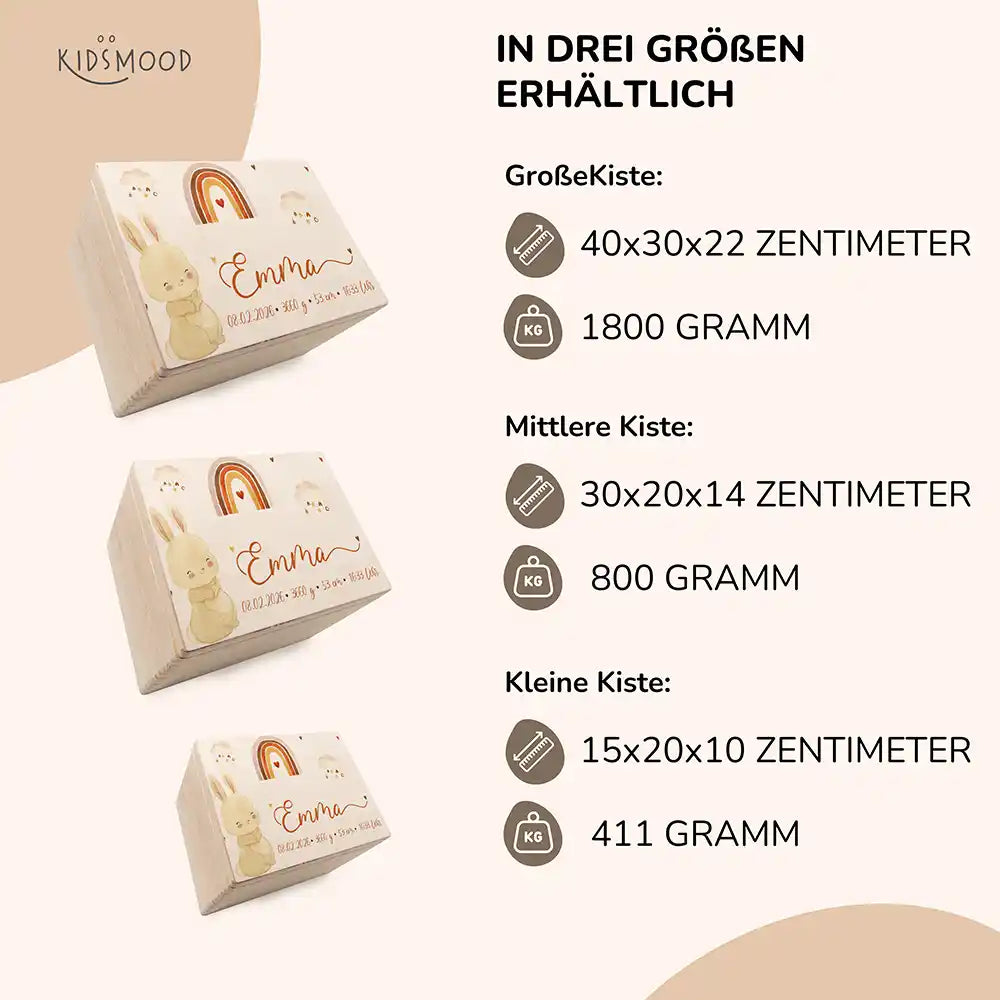 Erinnerungsbox Baby - Hase Boho