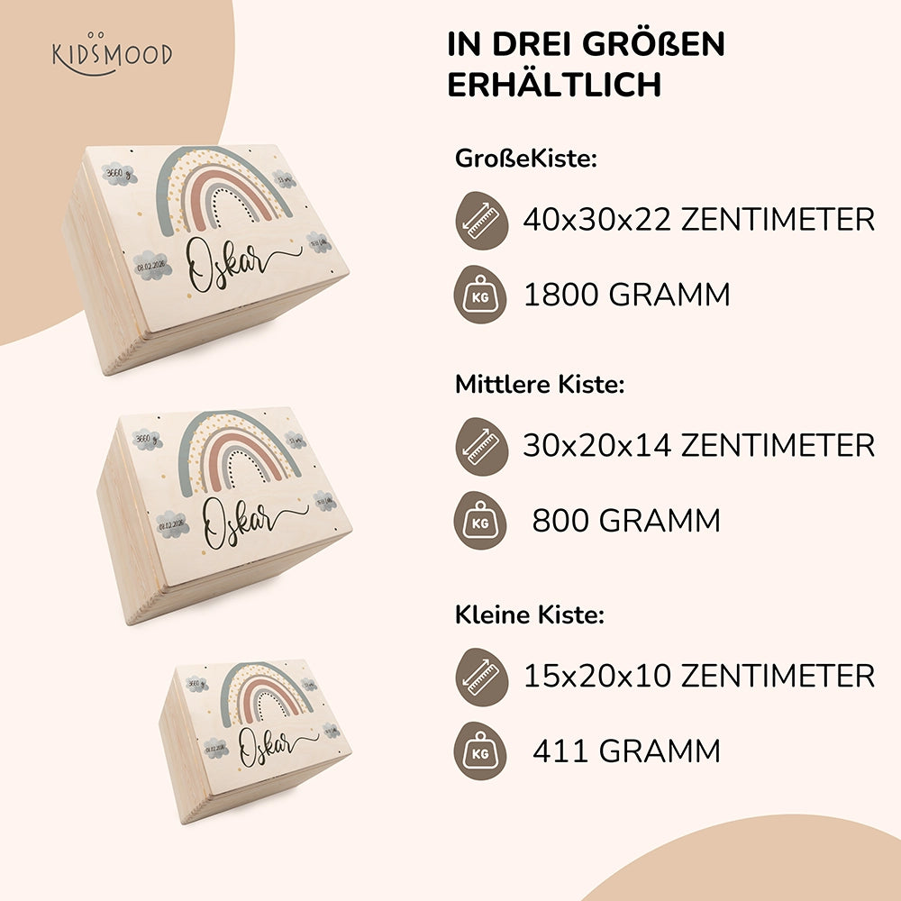 Erinnerungsbox Baby - Bunter Regenbogen