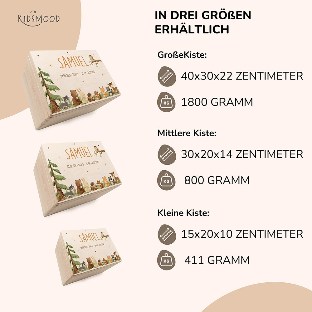 Erinnerungsbox Baby - Niedliche Waldtiere