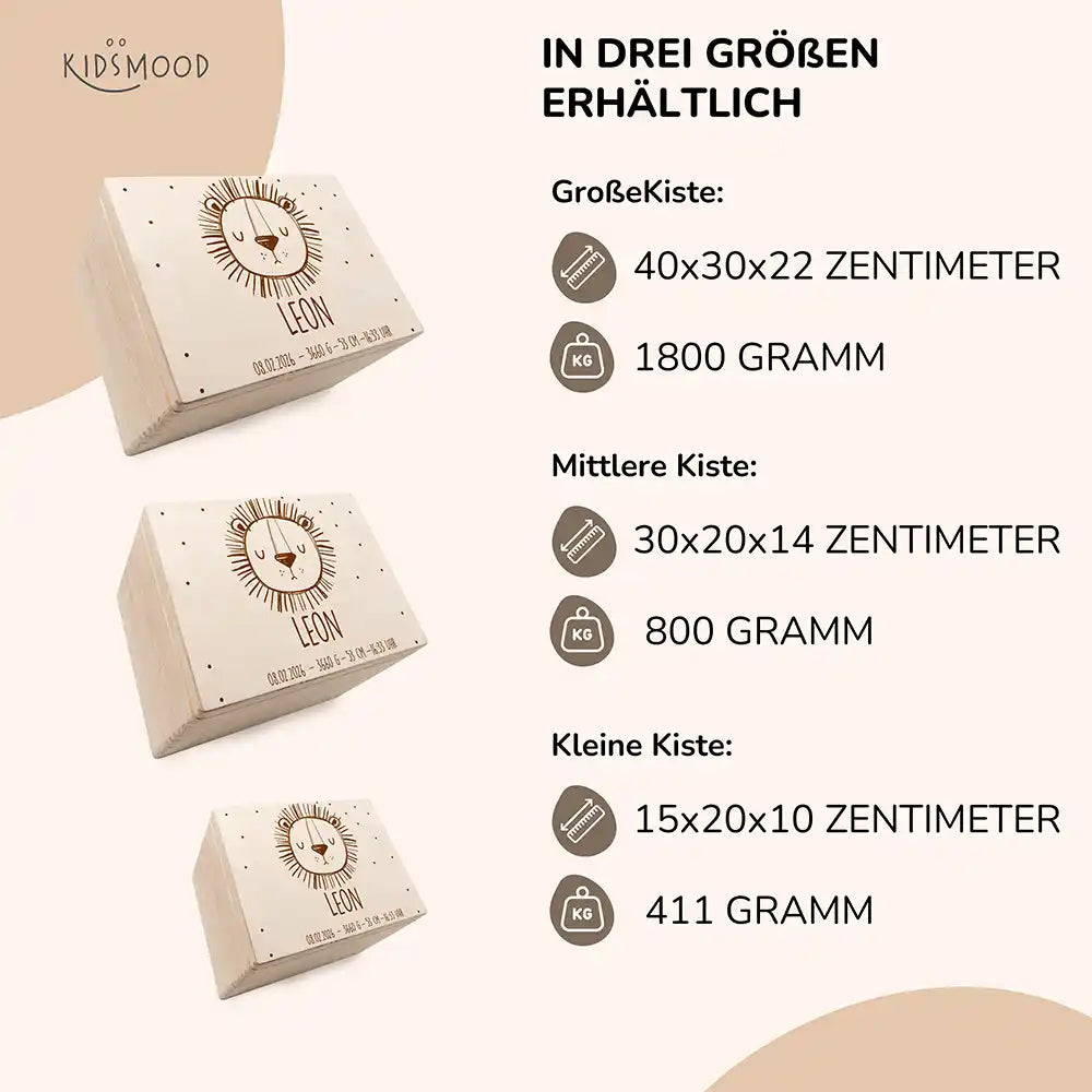 Erinnerungsbox Baby - Löwengesicht