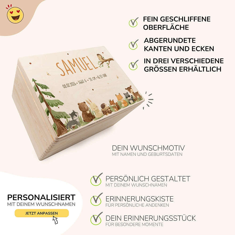 Erinnerungsbox Baby - Niedliche Waldtiere