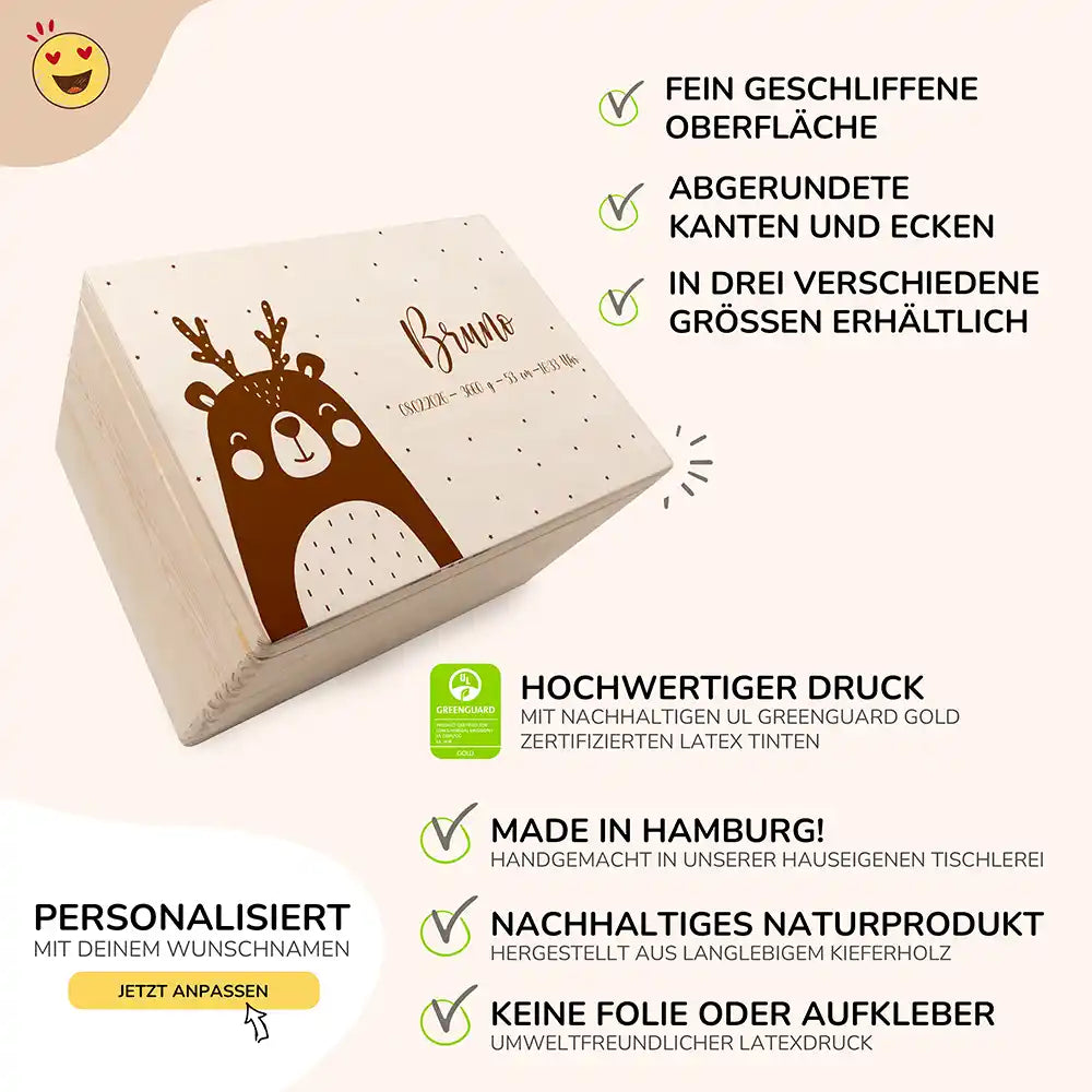 Personalisierte Erinnerungskiste X-Mas Bär