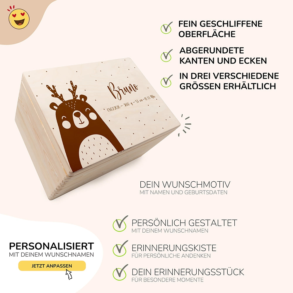 Personalisierte Erinnerungskiste X-Mas Bär