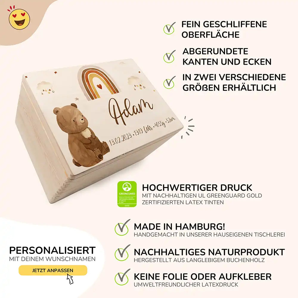 Erinnerungsbox Baby - Boho Bär