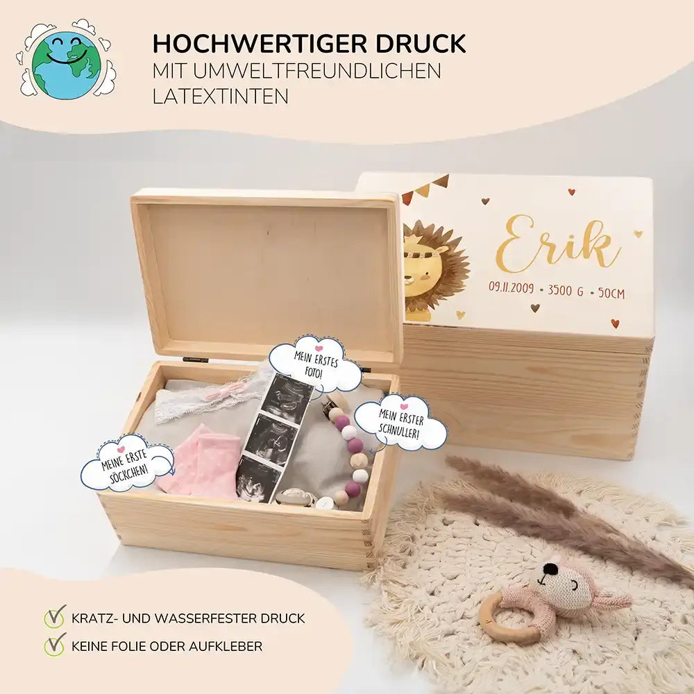 Erinnerungsbox Baby - Löwe Boho