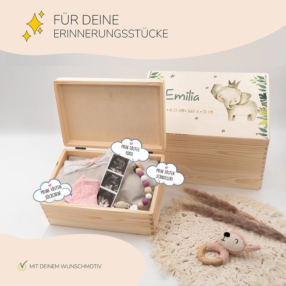 Erinnerungsbox Baby - Jungle Elefant
