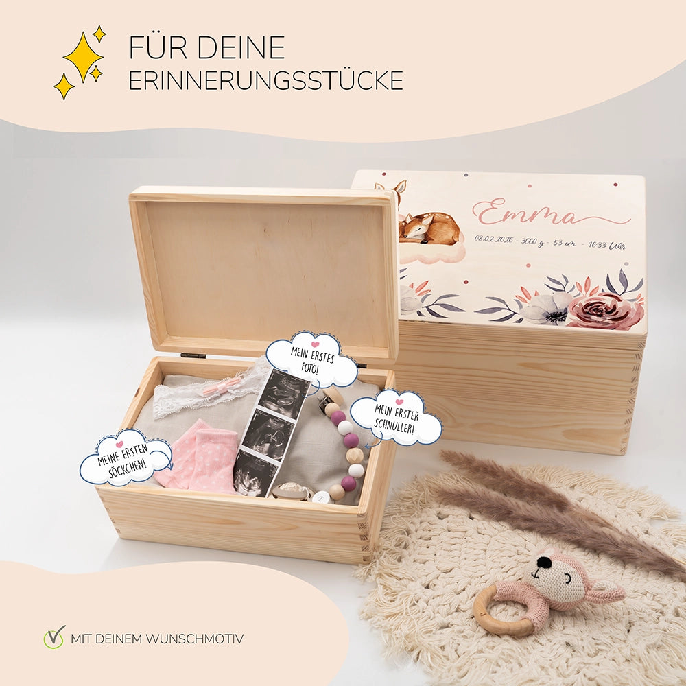 Erinnerungsbox Baby - Reh Familie