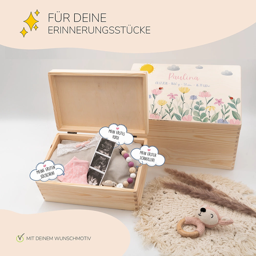 Erinnerungsbox Baby - Blumengarten