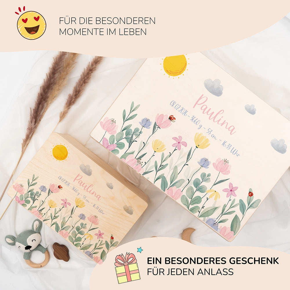 Erinnerungsbox Baby - Blumengarten