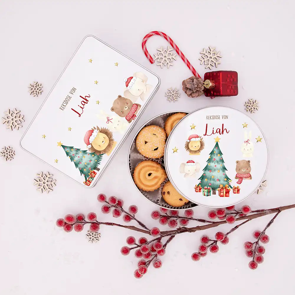 Keksdose aus Metal personalisiert - Weihnachten