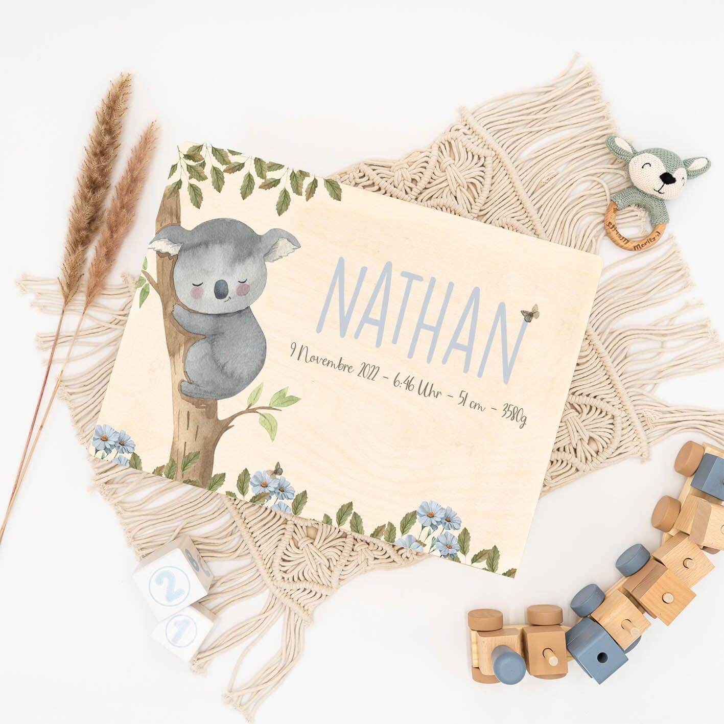 personalized memory box with koala design