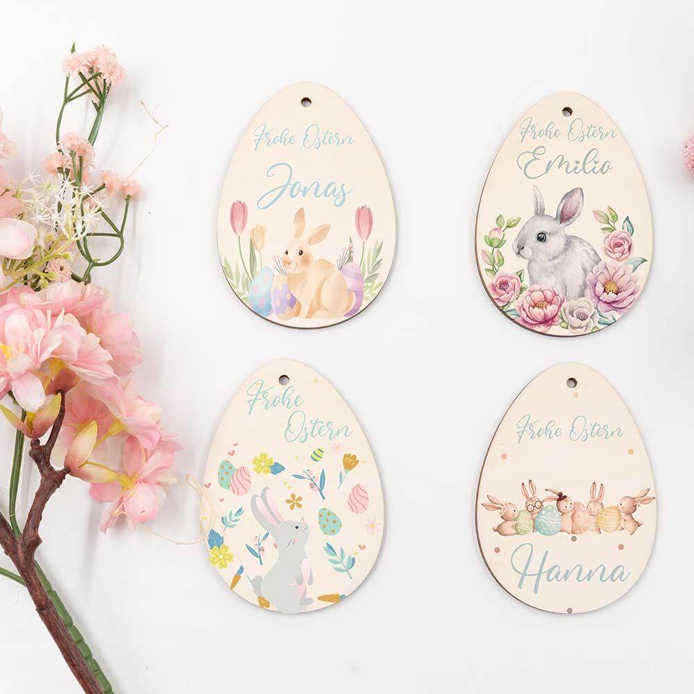 engraved Easter egg with personalized wooden design