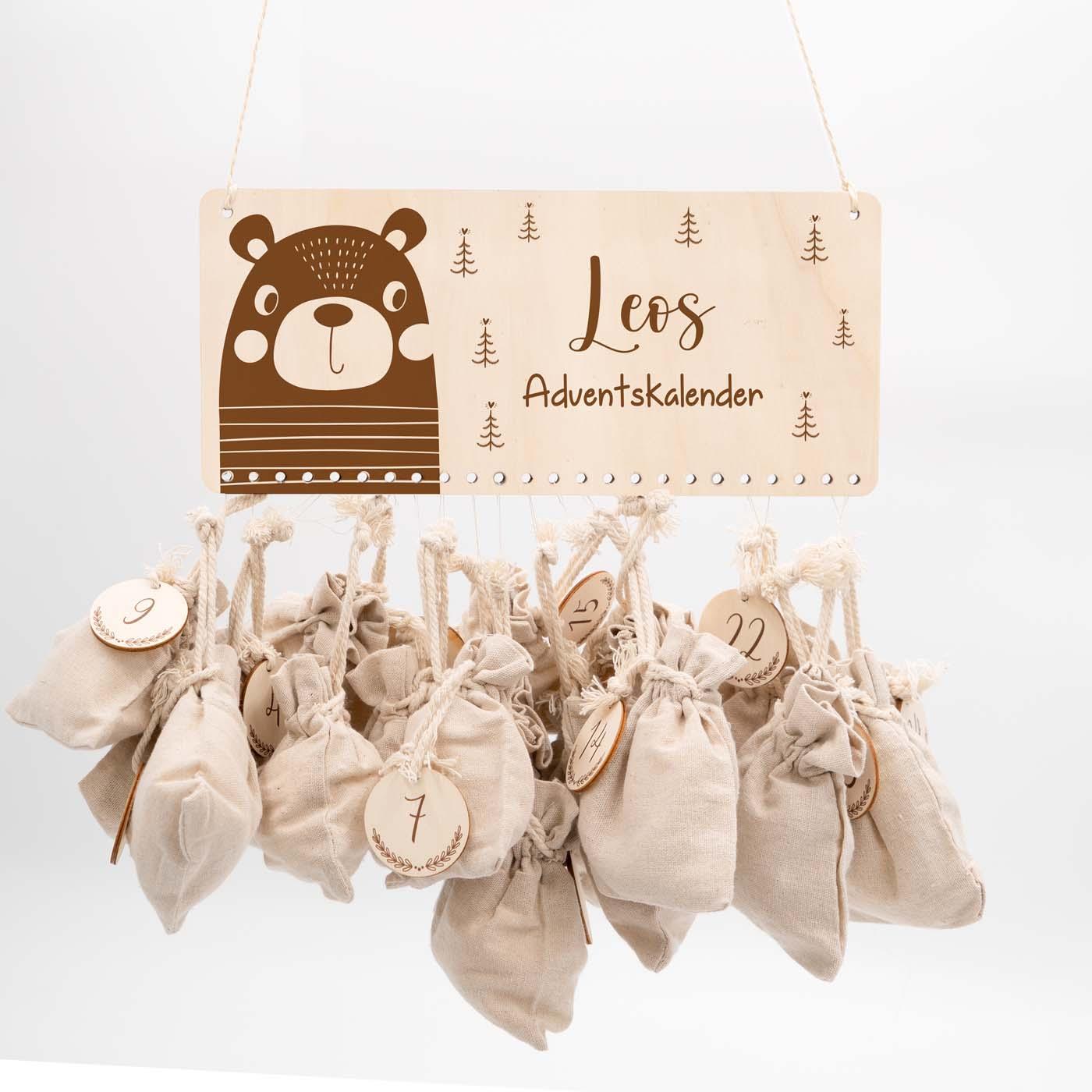 personalized bear advent calendar with custom name