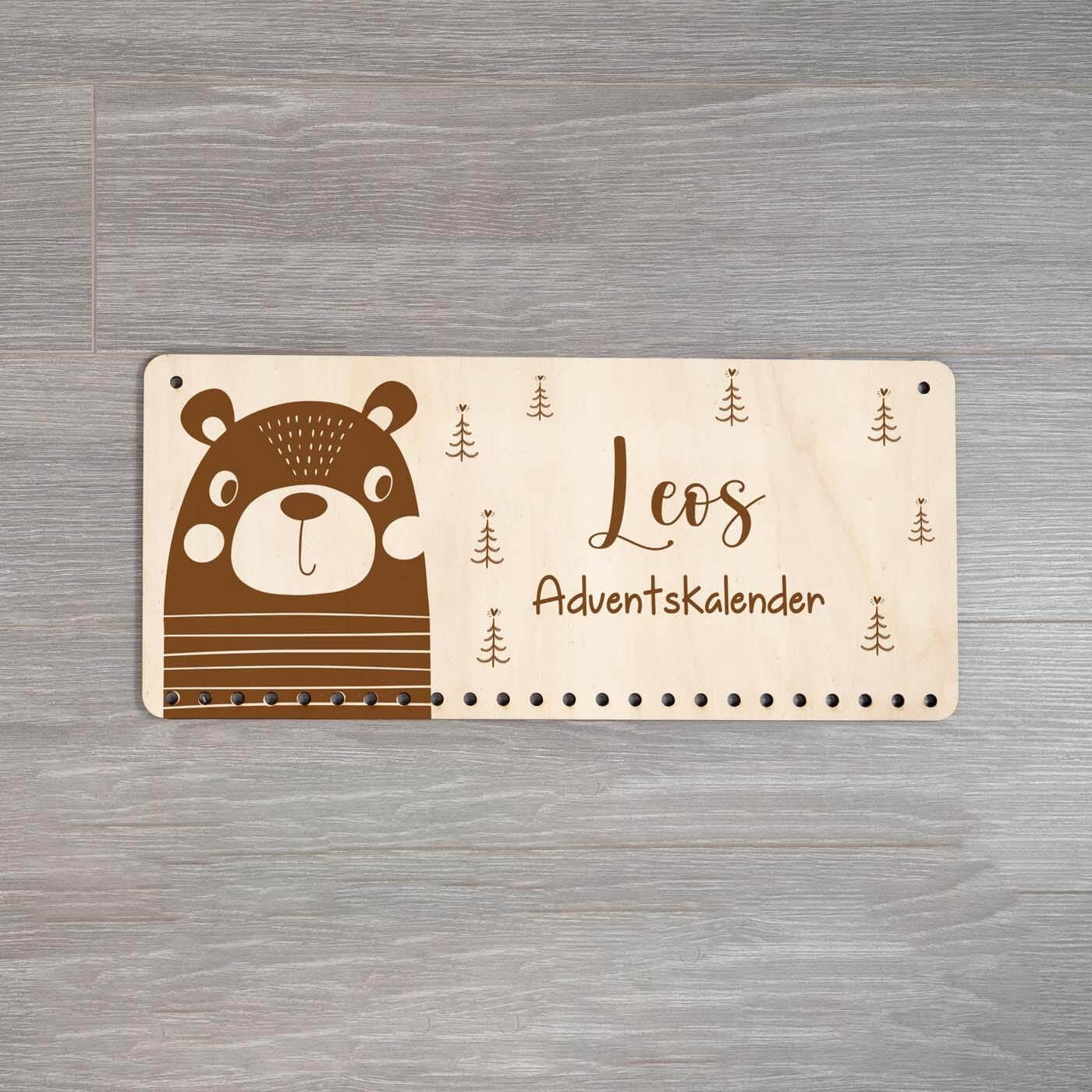 bear advent calendar with custom name