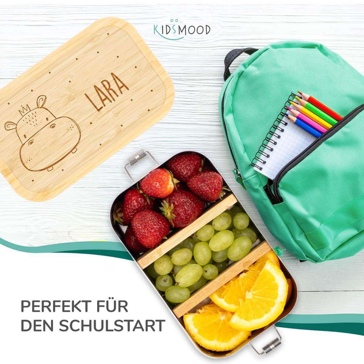 personalized lunchbox with hippopotamus design