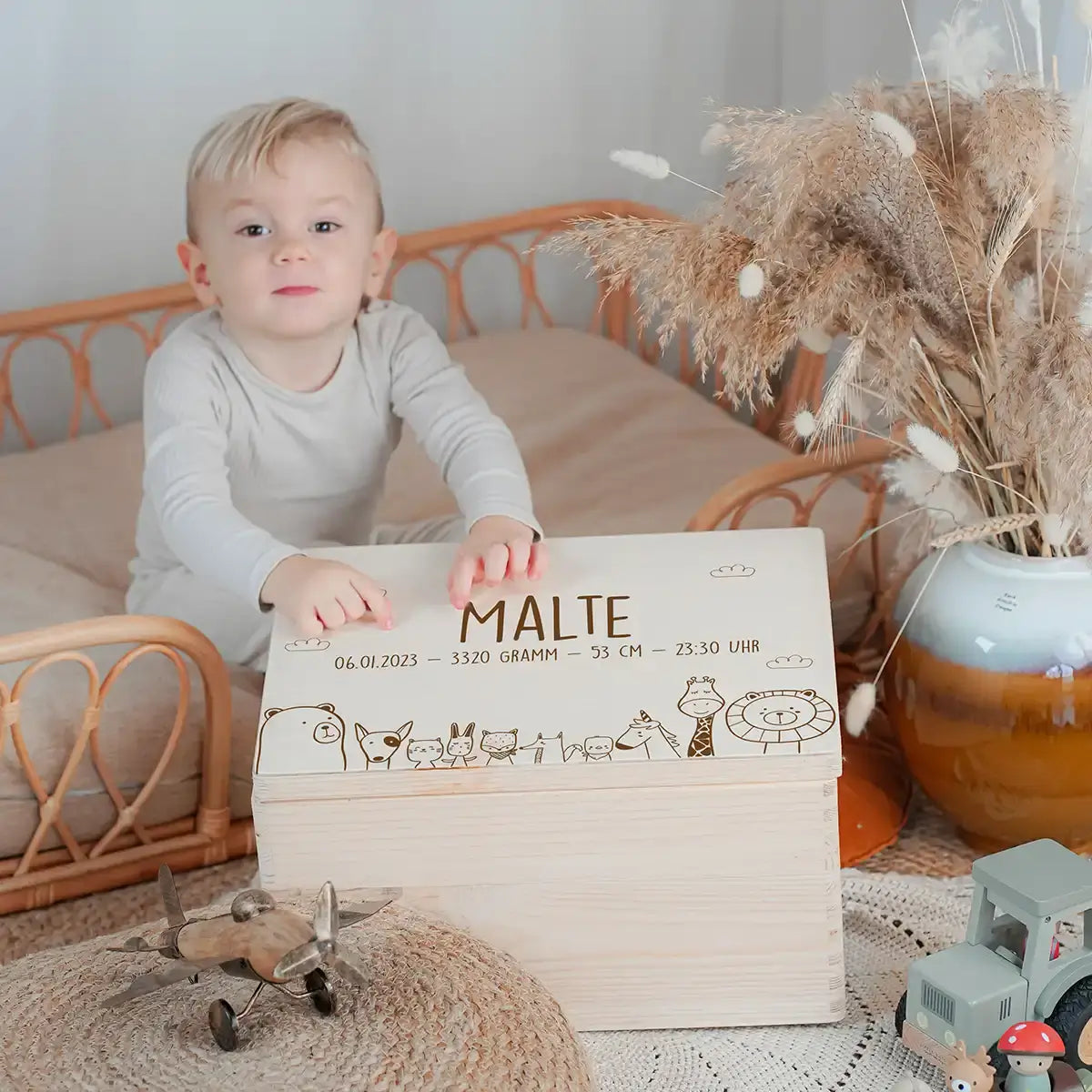 Erinnerungsbox Baby - Tierfamilie Jungle
