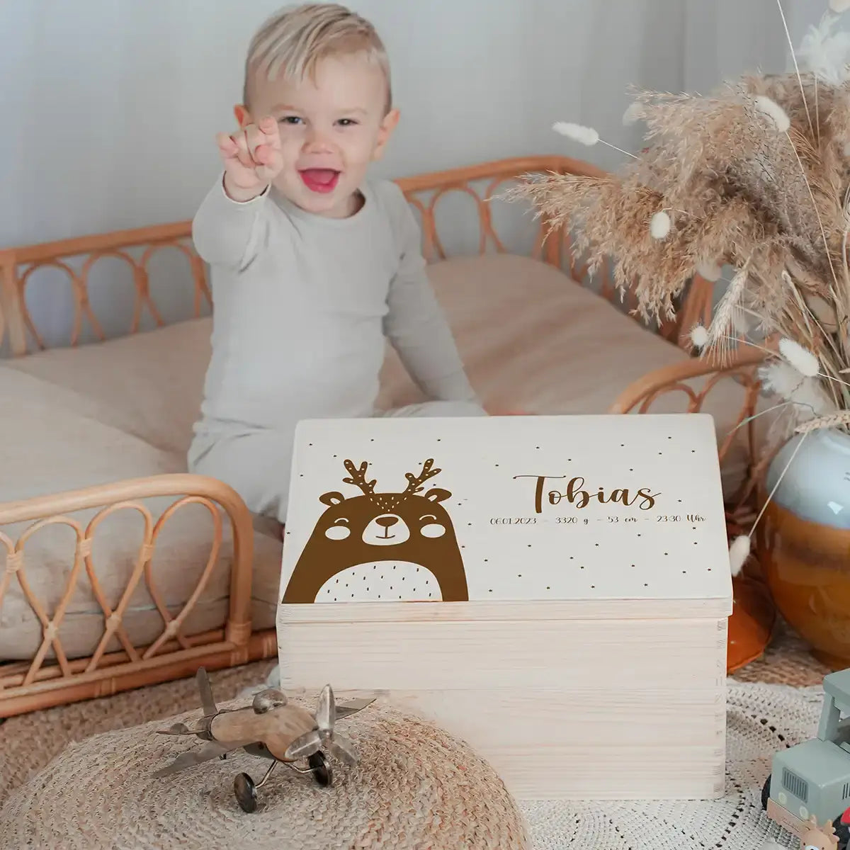 Personalisierte Erinnerungskiste X-Mas Bär