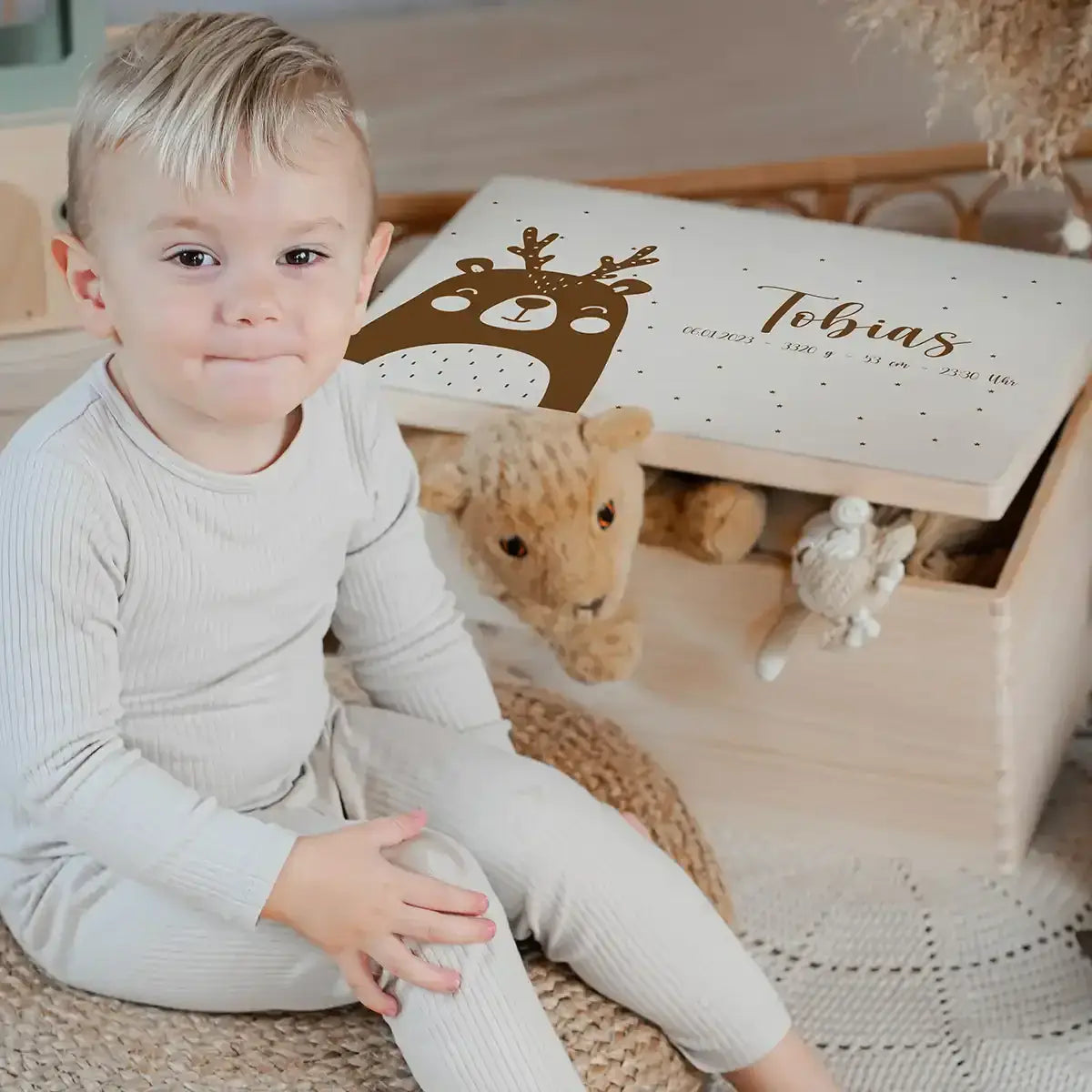 Personalisierte Erinnerungskiste X-Mas Bär