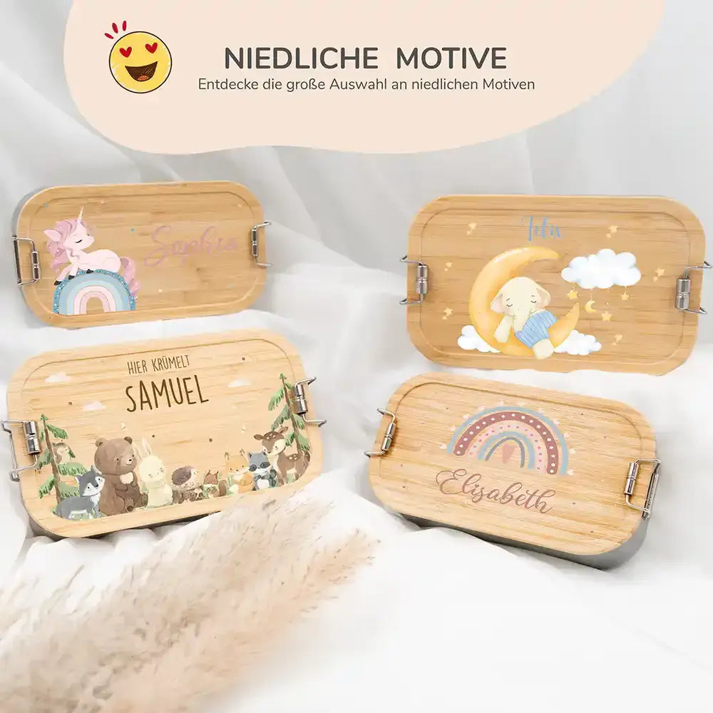 nahaufnahme der brotdose mit süßem elefant motiv