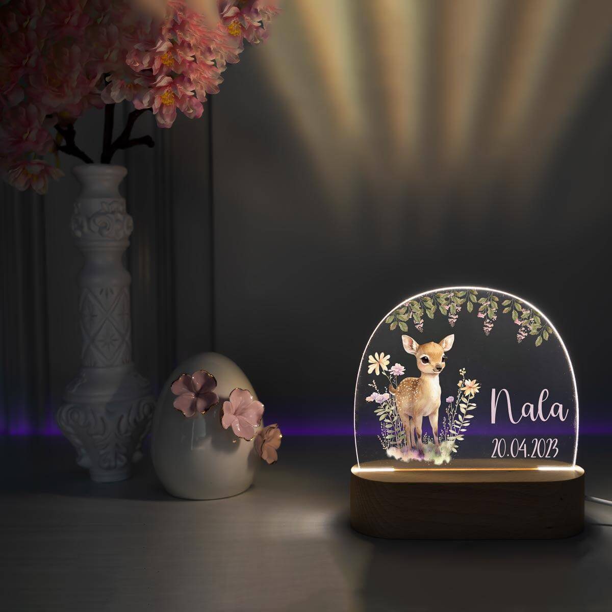 night lamp with reh design and personalized name
