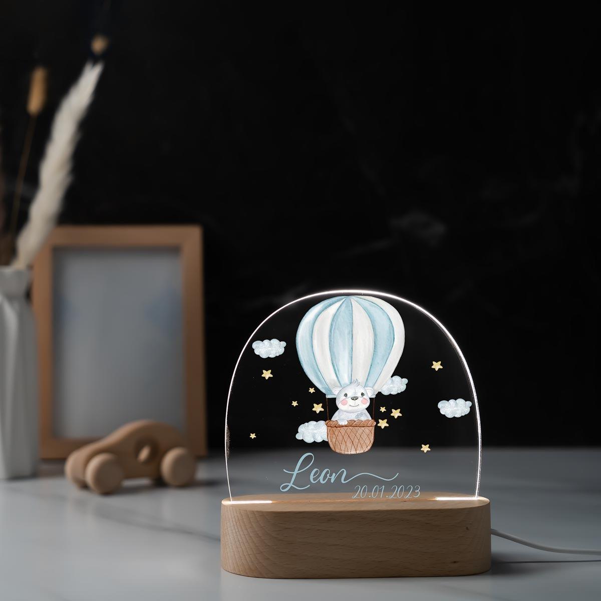 personalized night lamp with balloon design