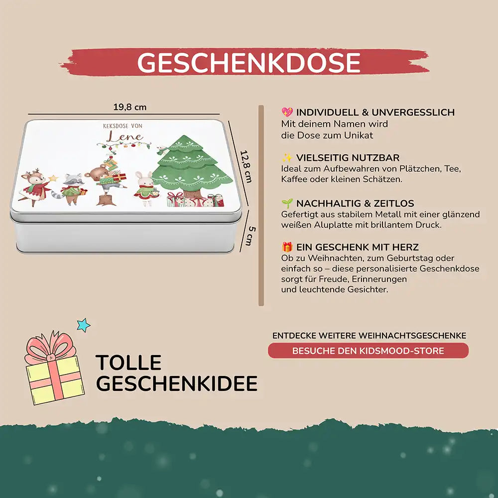 Keksdose aus Metal personalisiert - Weihnachtsbaum
