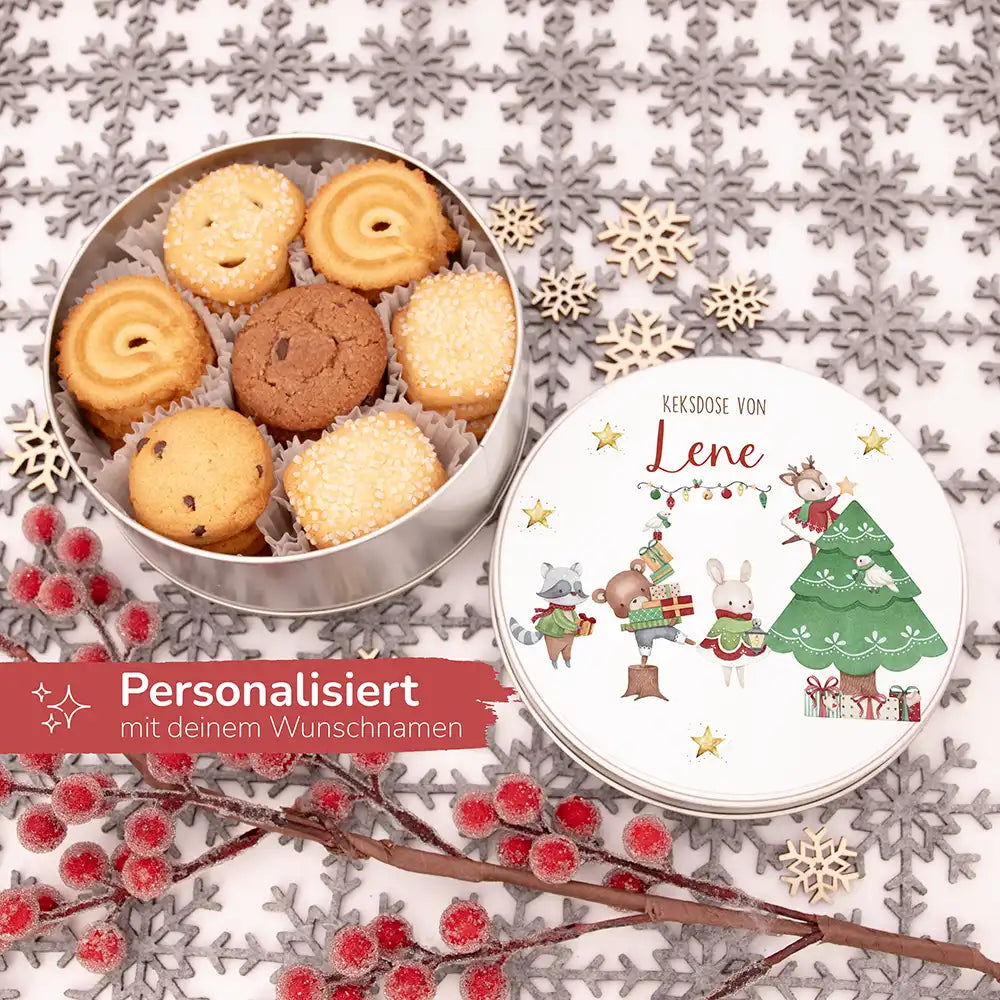 Keksdose aus Metal personalisiert - Weihnachtsbaum