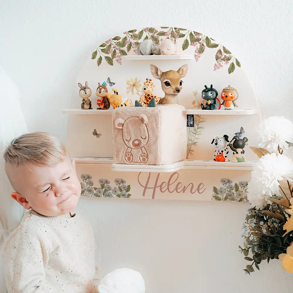 Tonie Regal aus Holz, Toniebox Regal personalisiert Reh im Wald