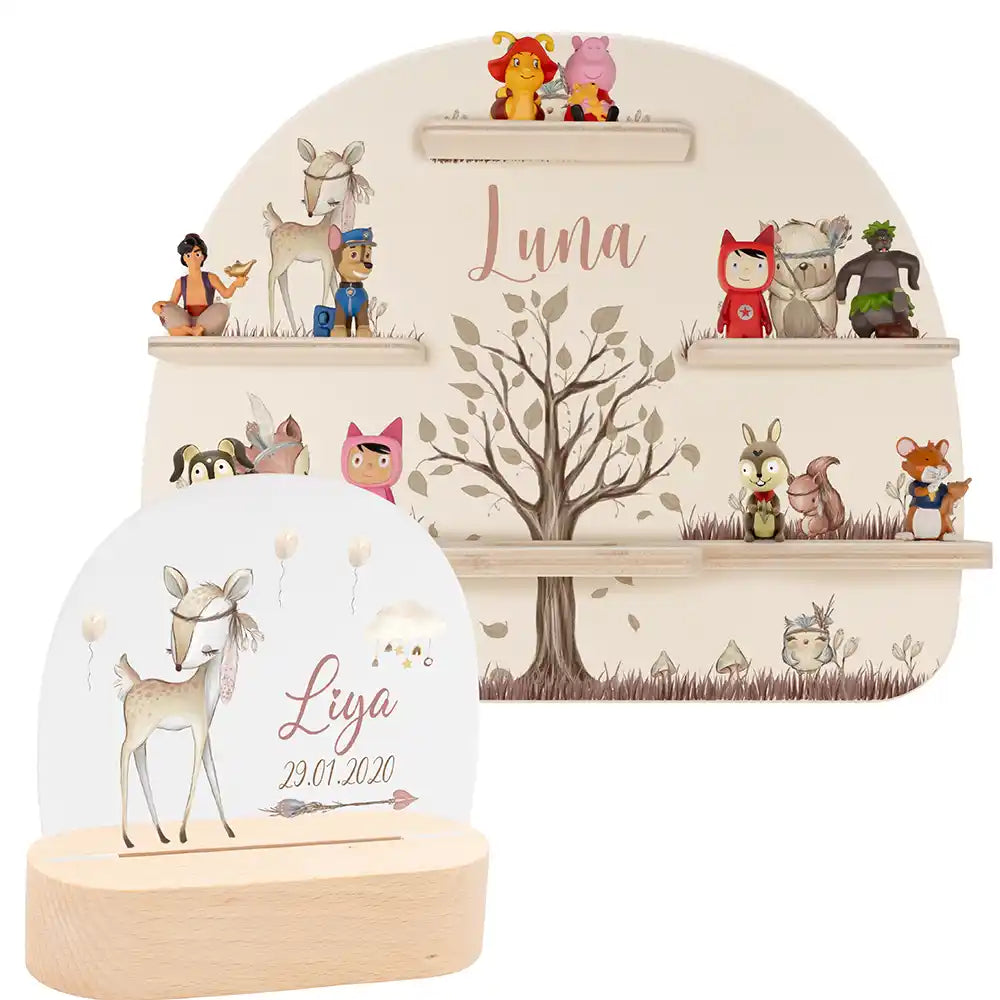Kinderzimmer Bundle Tonieregal und Nachtlicht - Niedliches Reh