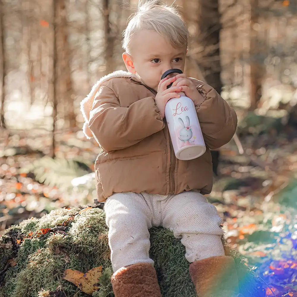 Trinkflasche Kinder Edelstahl - Zauberhase