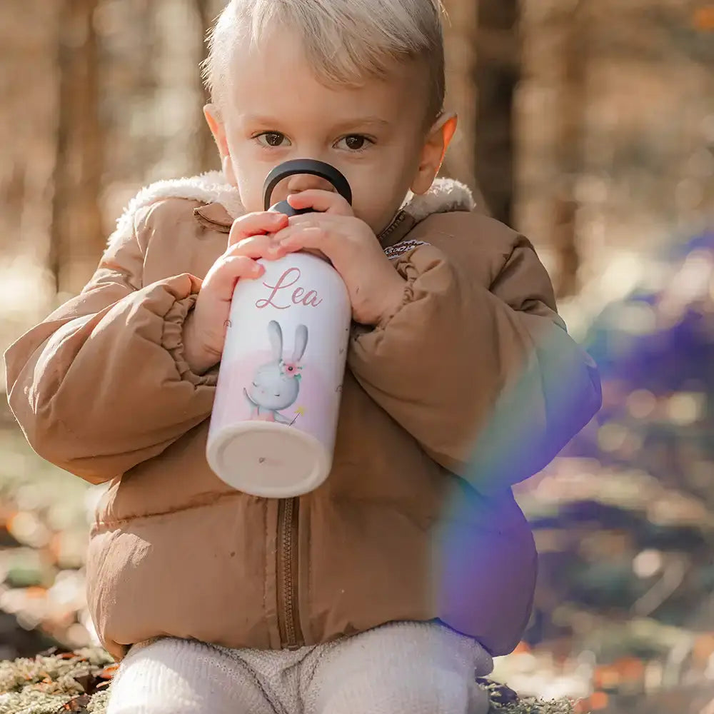 Trinkflasche Kinder Edelstahl - Zauberhase