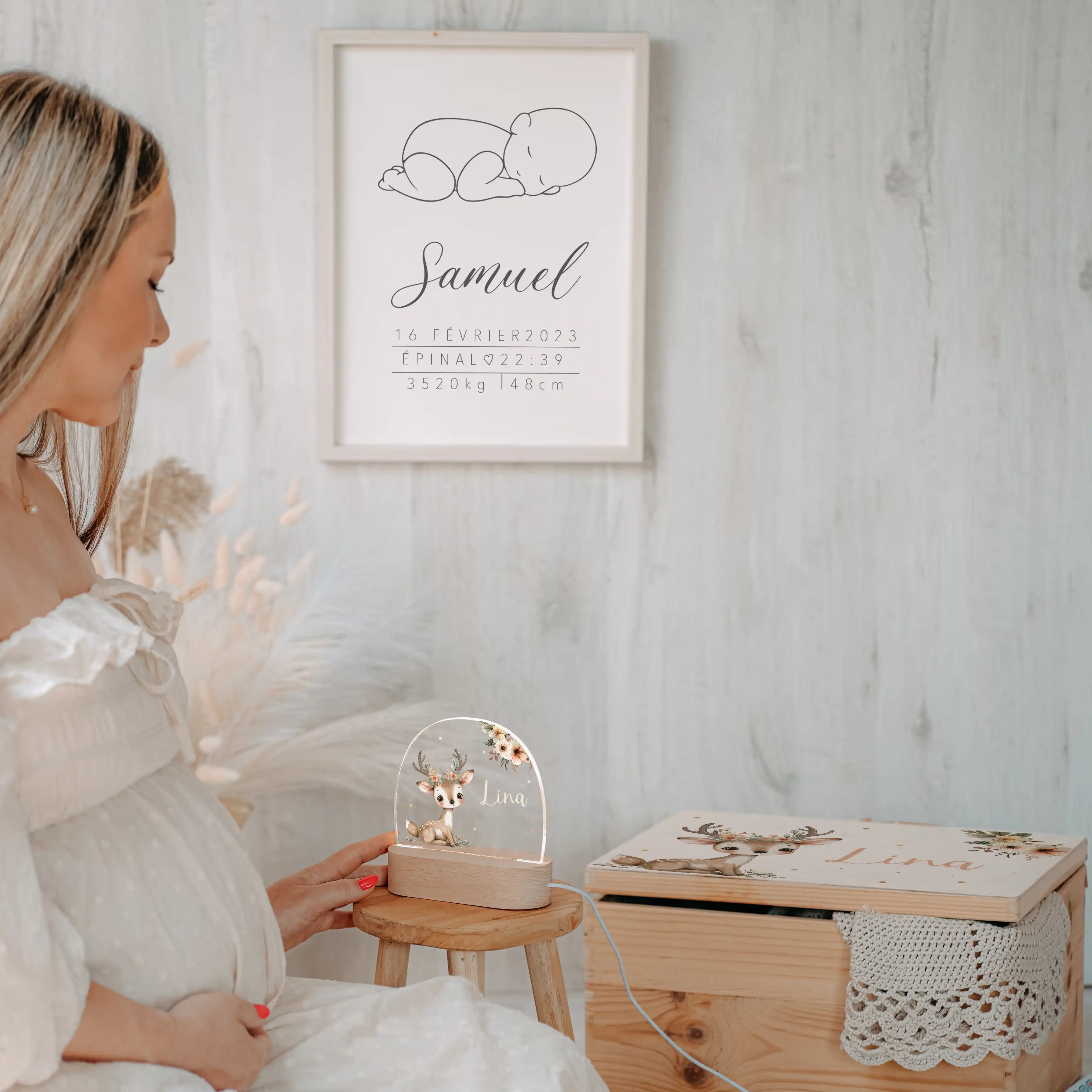 Willkommen auf der Welt – Geschenkset "Baby Reh" | Geschenk zur Geburt