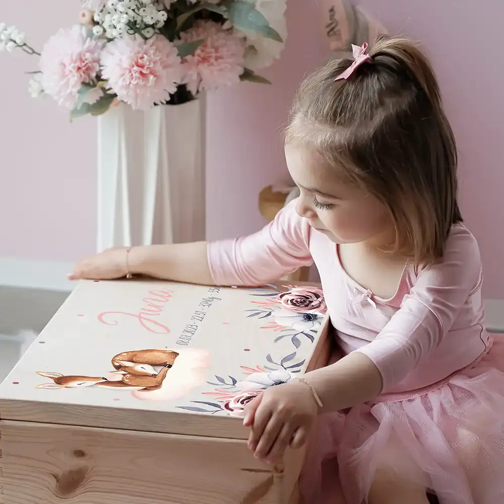Erinnerungsbox Baby - Reh Familie